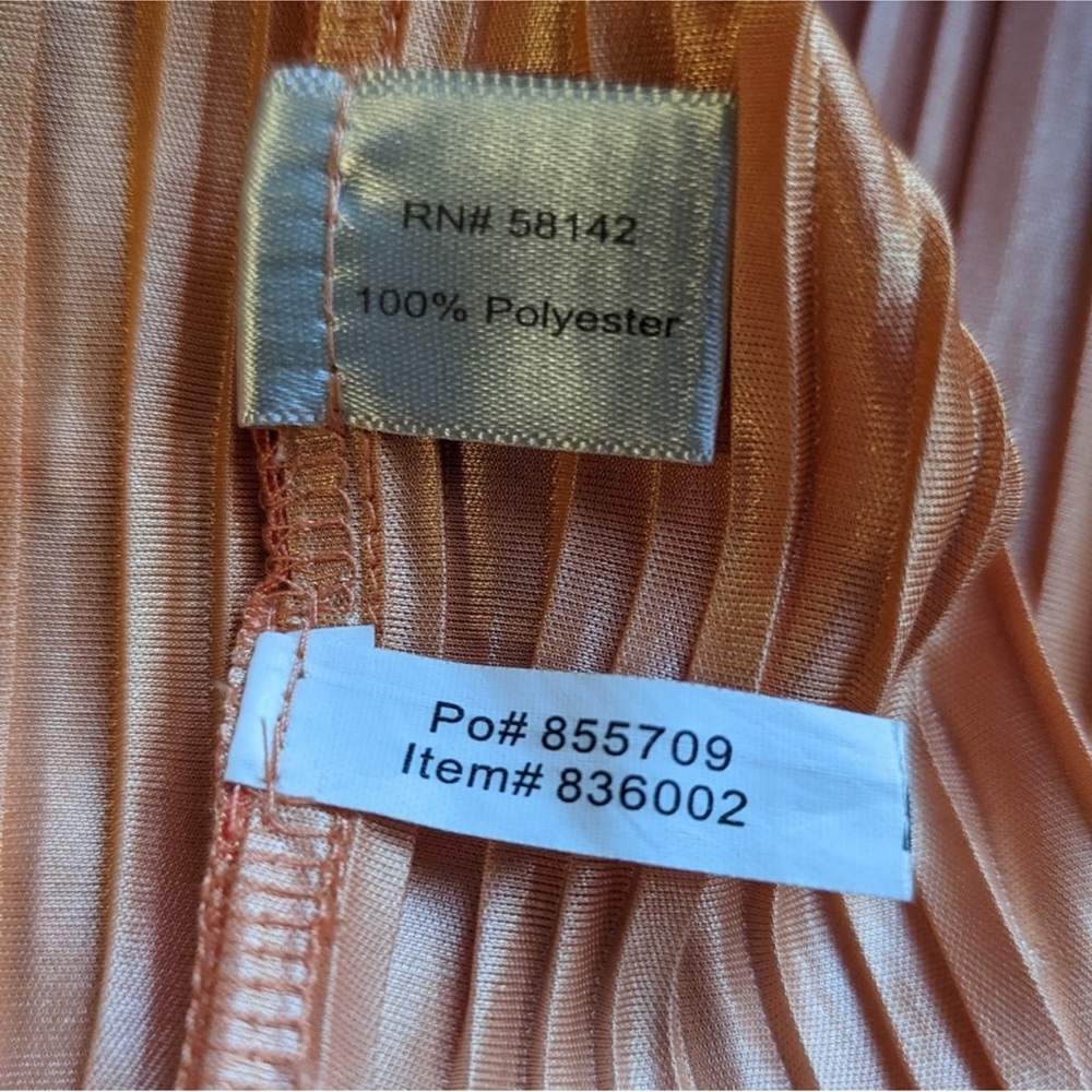 Boston Proper X Muse pink peach ombre shiney off shoulder mini pleats dress sz 6 - Picture 2 of 4